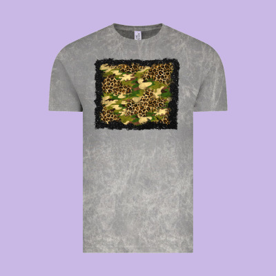 Camouflage And Leopard Background Vintage Tee Designed By Bundleandbundleshop