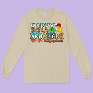 Name Farewell 3rd Grade  Hello Summer Long Sleeve Tee Designed By Cowhidedigitalart