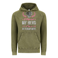 Vintage Olive i married my hero proud veteran wife usa military husband t shirt Vintage Hoodie - linhVisuals