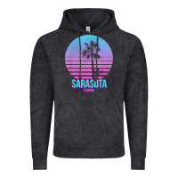 Vintage Black sarasota florida vintage retro palm tree t shirt Vintage Hoodie - linhVisuals