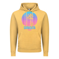 Vintage Mustard sarasota florida vintage retro palm tree t shirt Vintage Hoodie - linhVisuals