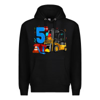 Black forklift birthday five Premium Hoodie - Artiststas