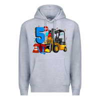 Heather Grey forklift birthday five Premium Hoodie - Artiststas