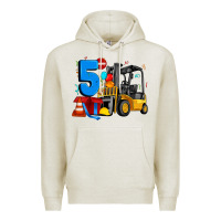 Oatmeal Heather forklift birthday five Premium Hoodie - Artiststas