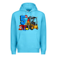 Ocean Blue forklift birthday five Premium Hoodie - Artiststas