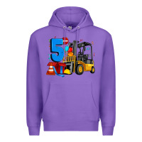 Purple forklift birthday five Premium Hoodie - Artiststas