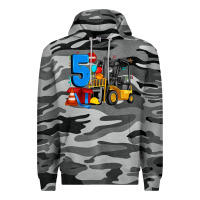 Slate Camo forklift birthday five Premium Hoodie - Artiststas