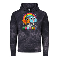 Cloud Black cn the amazing world of gumball & darwin rainbow portrait pullover hoo Vintage Hoodie - linhVisuals