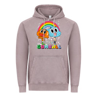Vintage Zinc cn the amazing world of gumball & darwin rainbow portrait pullover hoo Vintage Hoodie - linhVisuals