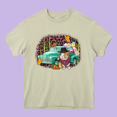 Western Rabbit Easter Day Heavy Core Tee Designed By Cowgirlartshop
