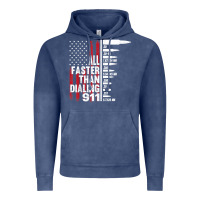 Vintage Denim all faster than dialing 911 american flag gun lover for men t shirt Vintage Hoodie - linhVisuals