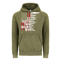 Vintage Olive all faster than dialing 911 american flag gun lover for men t shirt Vintage Hoodie - linhVisuals