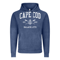 Vintage Denim cape cod ma vintage crossed oars & boat anchor sports sweatshirt Vintage Hoodie - linhVisuals
