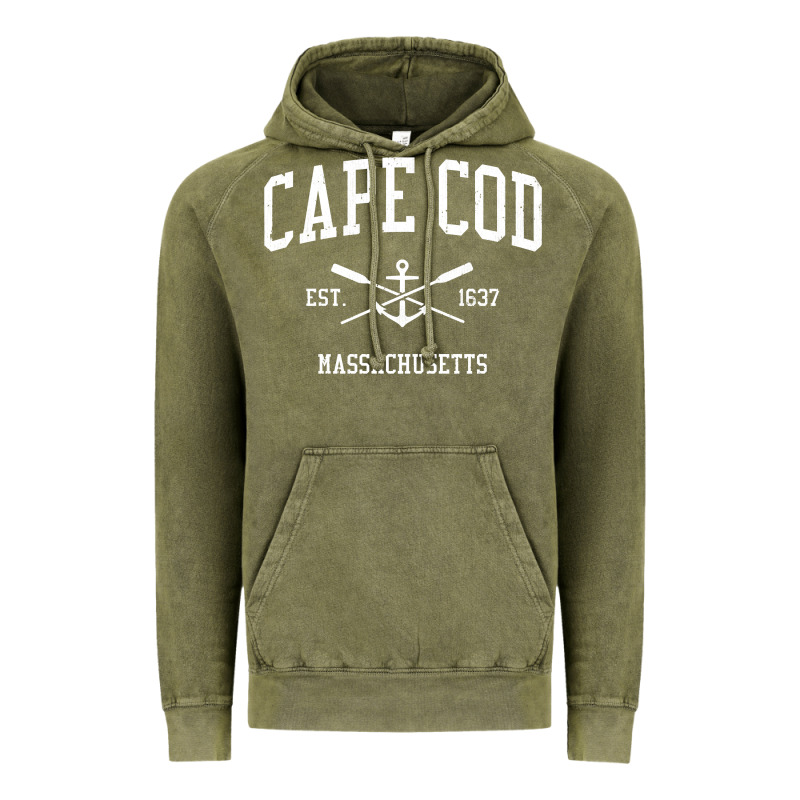 Cape Cod Ma Vintage Crossed Oars & Boat Anchor Sports Sweatshirt Vintage Hoodie by linhVisuals | Teevron