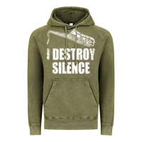 Vintage Olive Saxophone I Destroy Silence Saxophonist | For Musicians Vintage Hoodie - linhVisuals