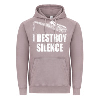Vintage Zinc Saxophone I Destroy Silence Saxophonist | For Musicians Vintage Hoodie - linhVisuals