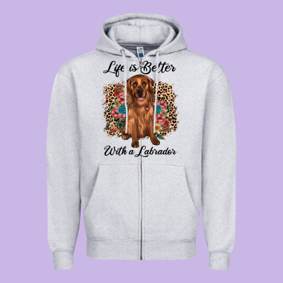 Life Is Better With A Labrador Zipper Hoodie Designed By Jahusdesignshop