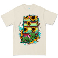 Bone Indiana Map Sunflower Cactus Serape Premium Tee - RanaPortraitStore