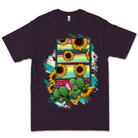 Plum Indiana Map Sunflower Cactus Serape Premium Tee - RanaPortraitStore