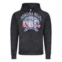 Vintage Black americana niagara falls scene canada america flags sweatshirt Vintage Hoodie - linhVisuals