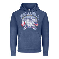 Vintage Denim americana niagara falls scene canada america flags sweatshirt Vintage Hoodie - linhVisuals