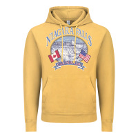 Vintage Mustard americana niagara falls scene canada america flags sweatshirt Vintage Hoodie - linhVisuals