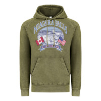 Americana Niagara Falls Scene Canada America Flags Sweatshirt Vintage Hoodie | Teevron