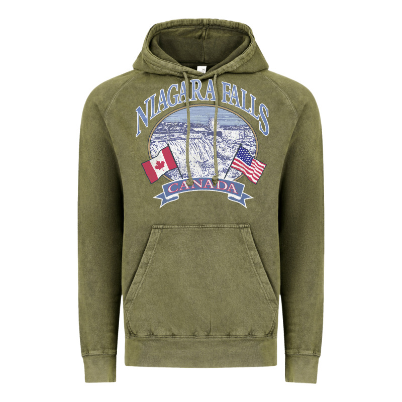 Americana Niagara Falls Scene Canada America Flags Sweatshirt Vintage Hoodie by linhVisuals | Teevron