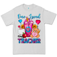 Dove Grey One Loved Teacher Valentines Day Cold Drink Frappe Premium Tee - FaDigitalArtStudio