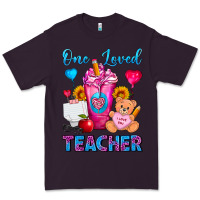 Plum One Loved Teacher Valentines Day Cold Drink Frappe Premium Tee - FaDigitalArtStudio
