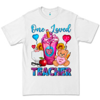 White One Loved Teacher Valentines Day Cold Drink Frappe Premium Tee - FaDigitalArtStudio