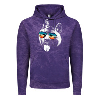 Cloud Purple american akita shirts with glasses sunglasses retro style t shirt Vintage Hoodie - linhVisuals