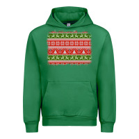 Emerald knitted christmas reindeer pine tree background Urban Hoodie - Jasminsmagicworld