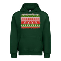 Forest Green knitted christmas reindeer pine tree background Urban Hoodie - Jasminsmagicworld