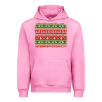 Fuchsia Pink knitted christmas reindeer pine tree background Urban Hoodie - Jasminsmagicworld