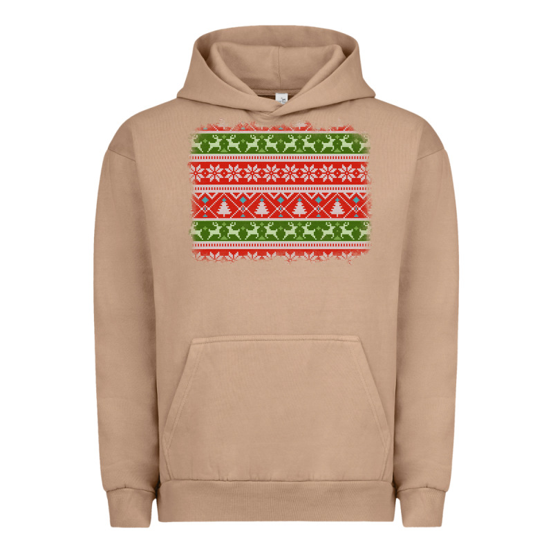 Knitted Christmas Reindeer Pine Tree Background Urban Hoodie by Jasminsmagicworld | Teevron