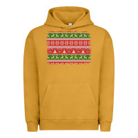 Pigment Peanut Butter knitted christmas reindeer pine tree background Urban Hoodie - Jasminsmagicworld