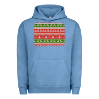 Pigment Pebble Blue knitted christmas reindeer pine tree background Urban Hoodie - Jasminsmagicworld