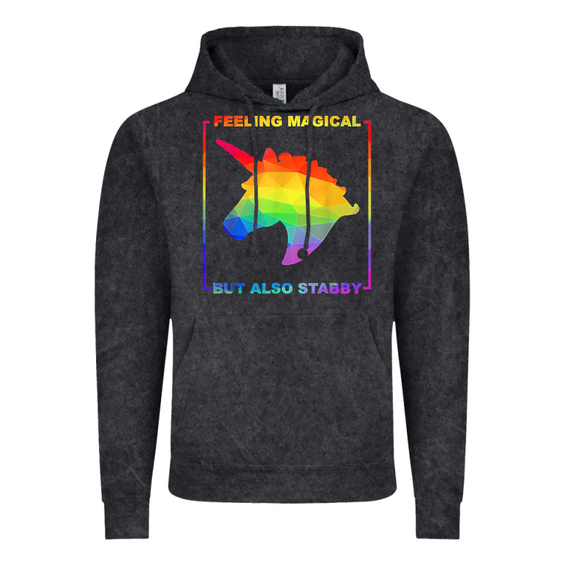Feeling Magical But Also Stabby Unicorn Rainbow T Shirt Vintage Hoodie by linhVisuals | Teevron