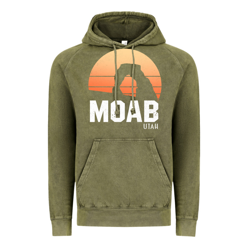 Moab Utah Arches National Park Vintage Retro Outdoor Hiking Pullover H Vintage Hoodie by linhVisuals | Teevron