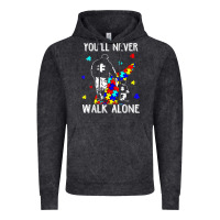 Vintage Black autism dad you will never walk alone support autism son t shirt Vintage Hoodie - linhVisuals