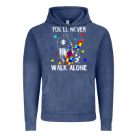 Vintage Denim autism dad you will never walk alone support autism son t shirt Vintage Hoodie - linhVisuals