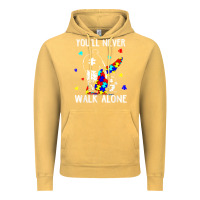 Vintage Mustard autism dad you will never walk alone support autism son t shirt Vintage Hoodie - linhVisuals