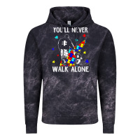 Cloud Black autism dad you will never walk alone support autism son t shirt Vintage Hoodie - linhVisuals