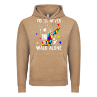 Vintage Coffee autism dad you will never walk alone support autism son t shirt Vintage Hoodie - linhVisuals