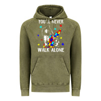 Vintage Olive autism dad you will never walk alone support autism son t shirt Vintage Hoodie - linhVisuals