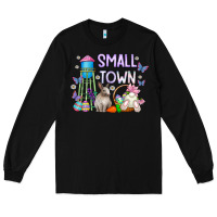 Black Small Town Easter Day Long Sleeve Tee - CowhideDigitalArt