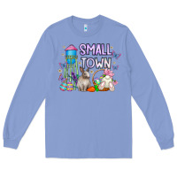 Colony Blue Small Town Easter Day Long Sleeve Tee - CowhideDigitalArt