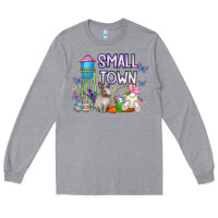Heather Grey Small Town Easter Day Long Sleeve Tee - CowhideDigitalArt
