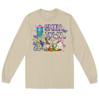 Mushroom Small Town Easter Day Long Sleeve Tee - CowhideDigitalArt